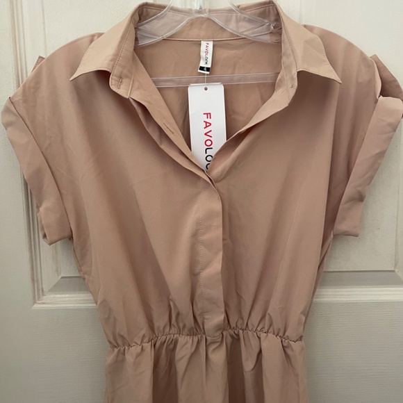 NWT Khaki/Tan Mini Collared Dress - Picture 2 of 10